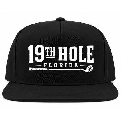 Black 19th Hole Florida Golf Snapback Hat
