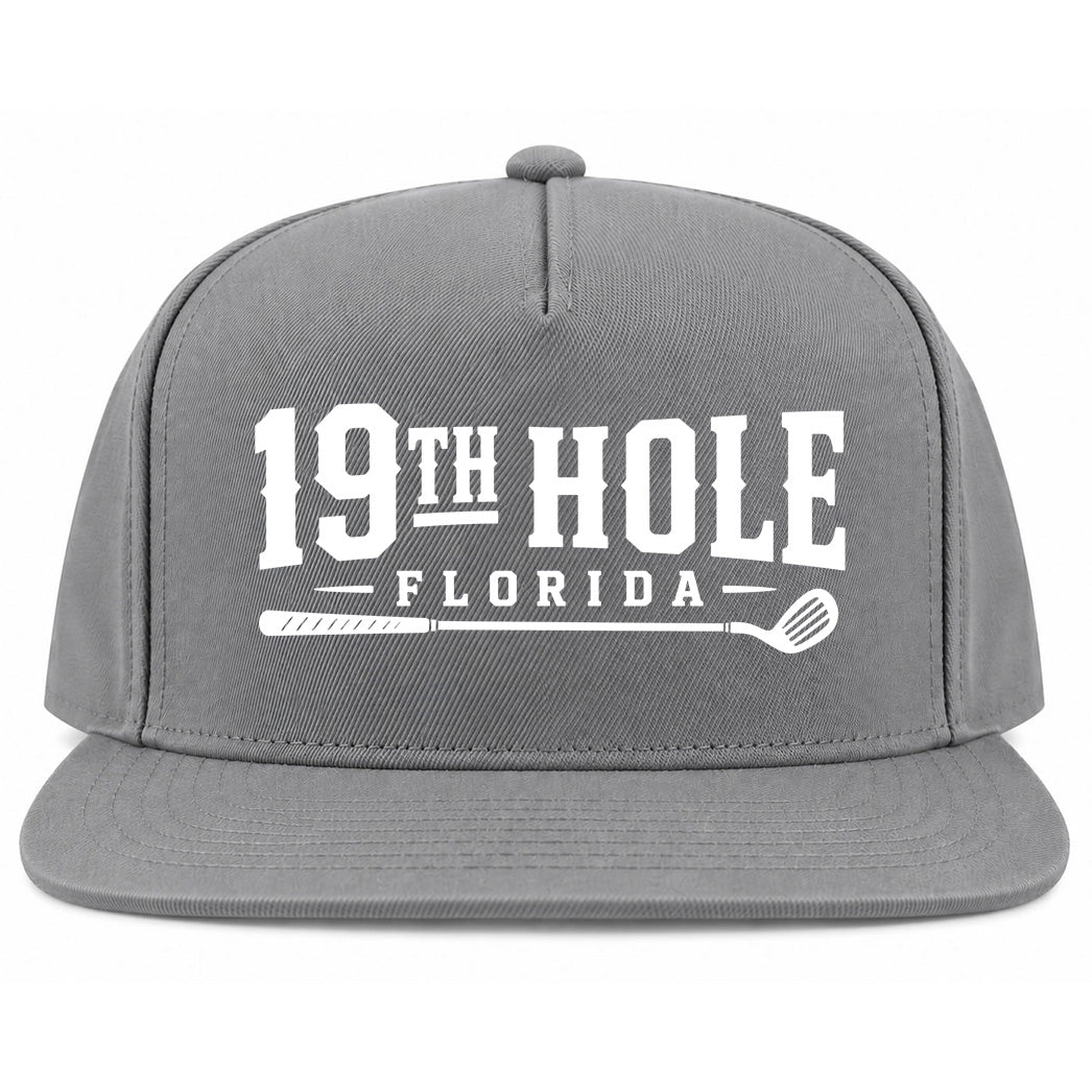 Grey 19th Hole Florida Golf Snapback Hat