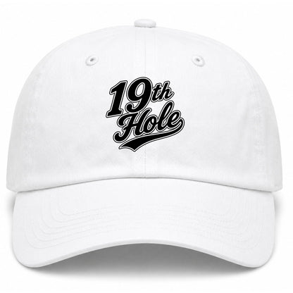 White 19th Hole Golf Dad Hat