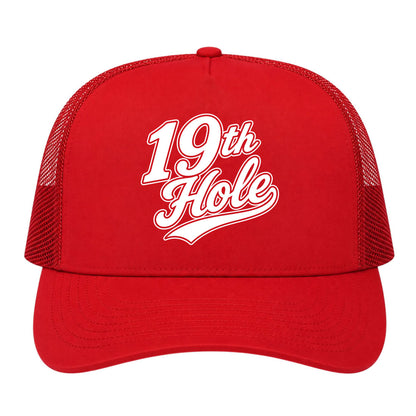 Red 19th Hole Golf Trucker Hat