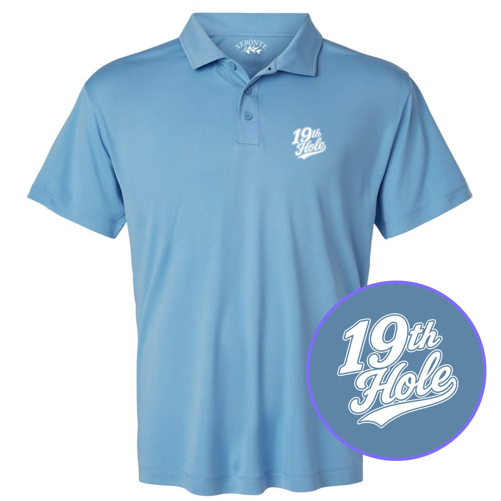 Carolina Blue 19th Hole Men's Golf Polo Shirt