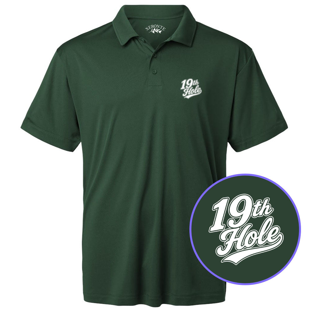 Green 19th Hole Men's Golf Polo Shirt
