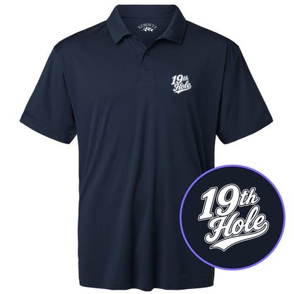 Navy Blue 19th Hole Men's Golf Polo Shirt