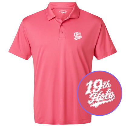 Pink 19th Hole Men's Golf Polo Shirt