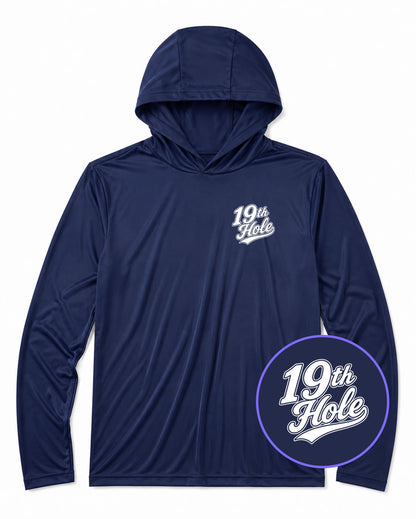 Navy Blue 19th Hole Men's Lightweight Performance Golf Hoodie