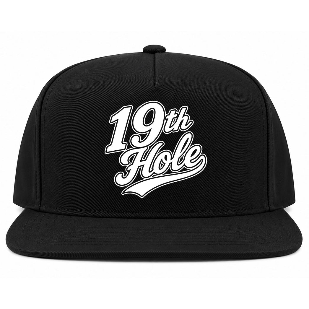 Black 19th Hole Golf Snapback Hat