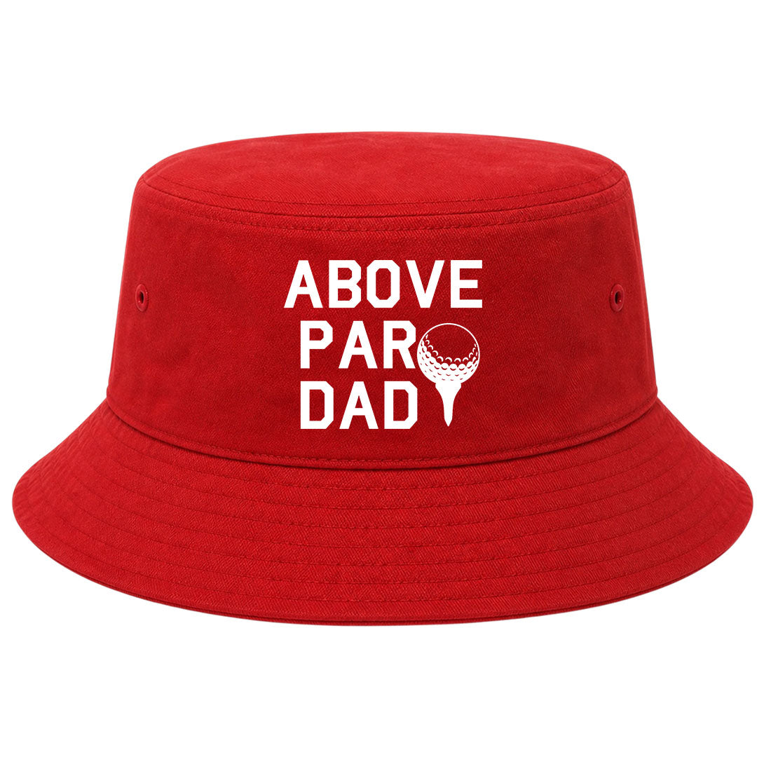 Red Above Par Dad Fathers Day Golf Bucket Hat