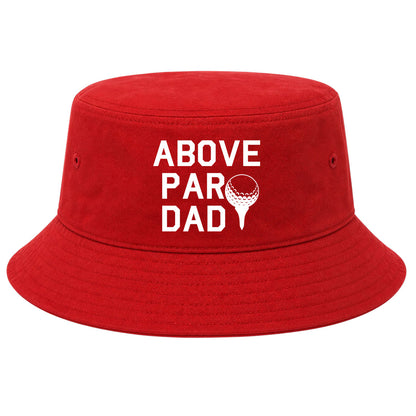 Red Above Par Dad Fathers Day Golf Bucket Hat