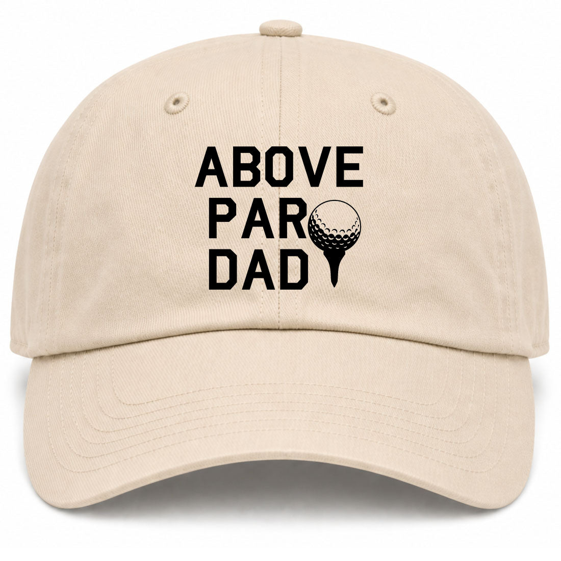 Beige Above Par Dad Fathers Day Golf Dad Hat