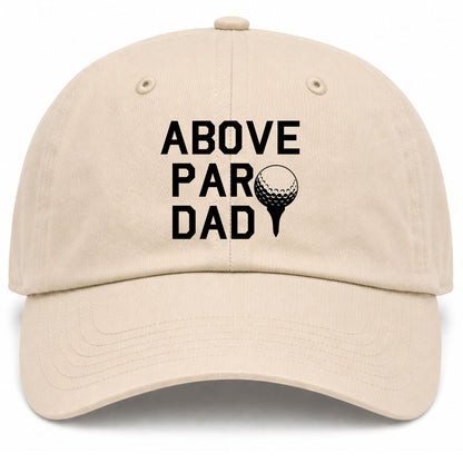 Beige Above Par Dad Fathers Day Golf Dad Hat