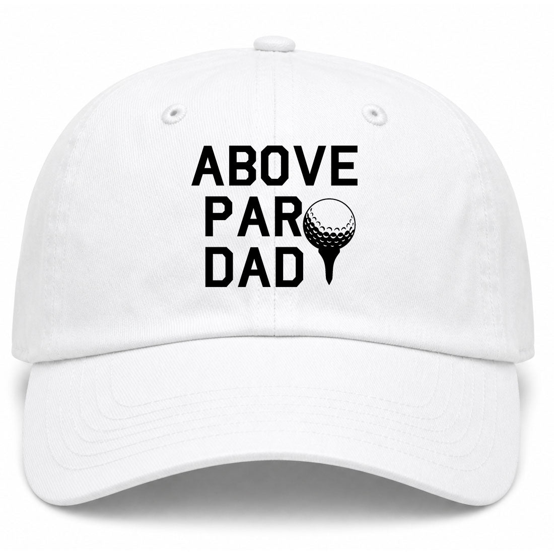 White Above Par Dad Fathers Day Golf Dad Hat