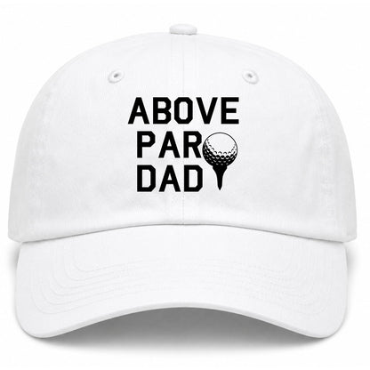 White Above Par Dad Fathers Day Golf Dad Hat