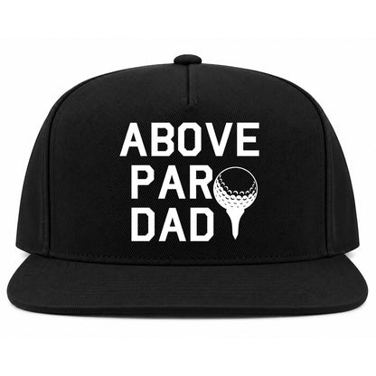 Black Above Par Dad Fathers Day Golf Snapback Hat
