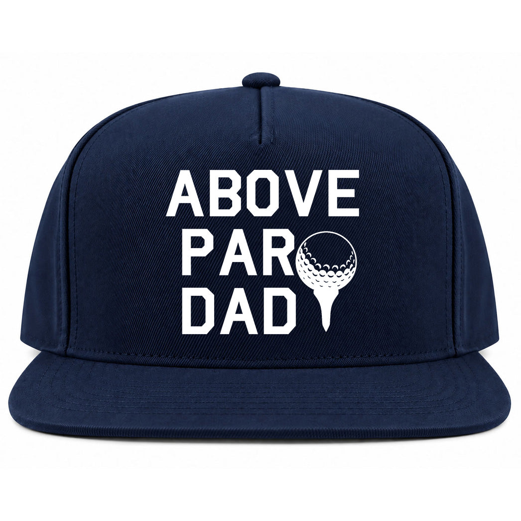 Navy Blue Above Par Dad Fathers Day Golf Snapback Hat
