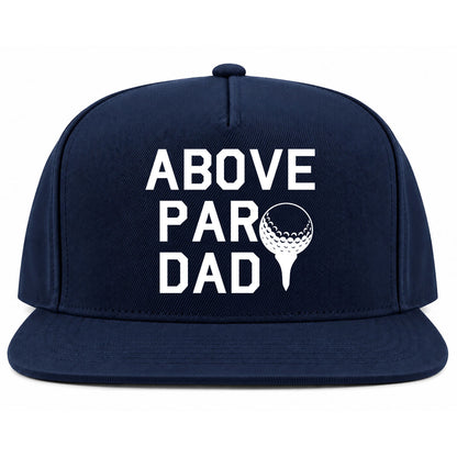 Navy Blue Above Par Dad Fathers Day Golf Snapback Hat