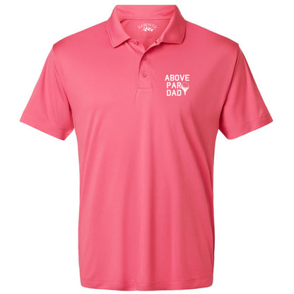 Pink Above Par Dad Funny Men's Short Sleeve Golf Polo Shirt