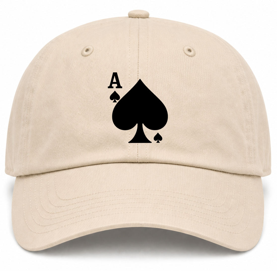 Beige Ace Of Spades Golf Dad Hat