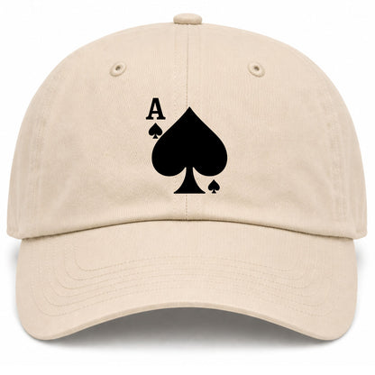 Beige Ace Of Spades Golf Dad Hat