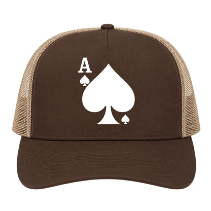 Brown Ace Of Spades Golf Trucker Hat