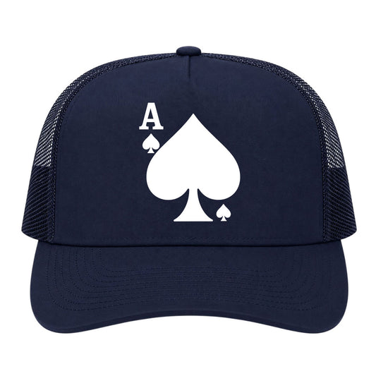 Navy Blue Ace Of Spades Golf Trucker Hat