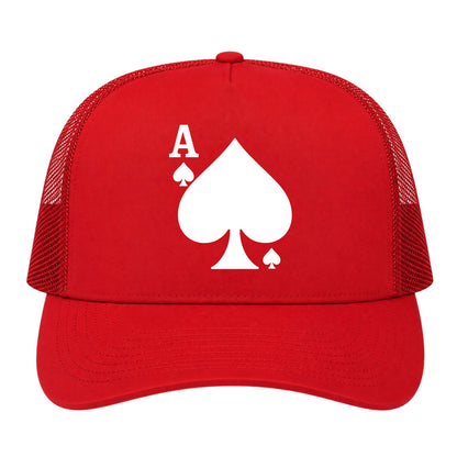 Red Ace Of Spades Golf Trucker Hat