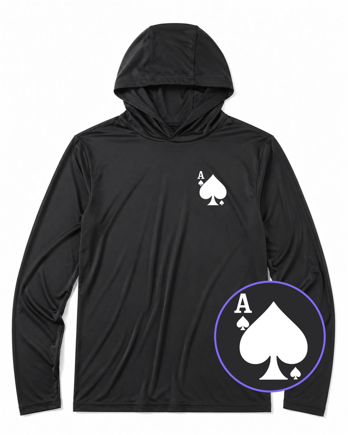 Black Ace Of Spades Men's Lightweight Performance Golf Hoodie