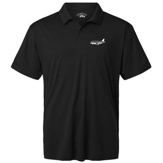 Black Airplane Men's Short Sleeve Golf Polo Shirt