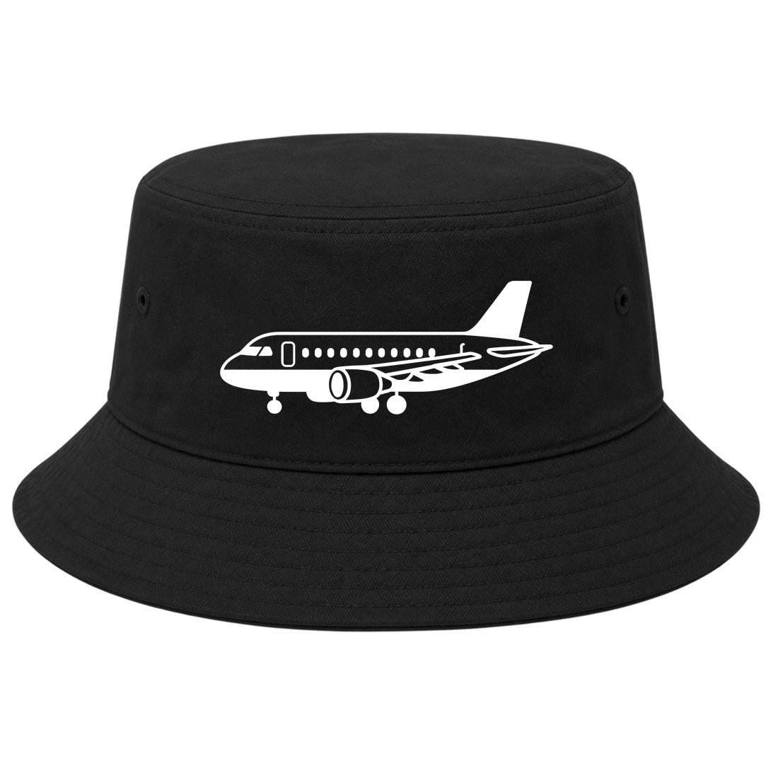 Black Airplane Print Aviation Golf Bucket Hat