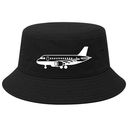 Black Airplane Print Aviation Golf Bucket Hat