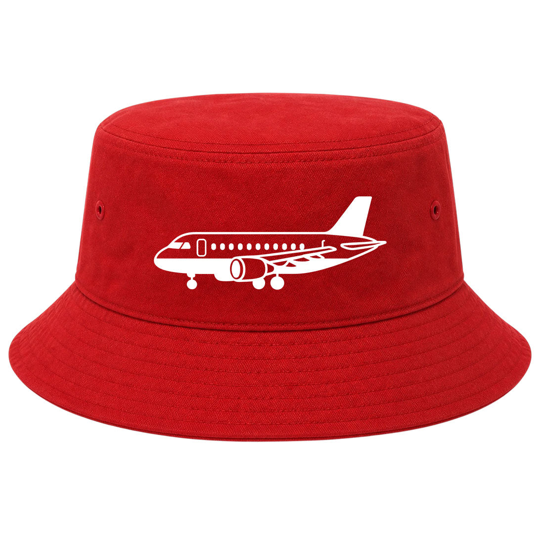 Red Airplane Print Aviation Golf Bucket Hat