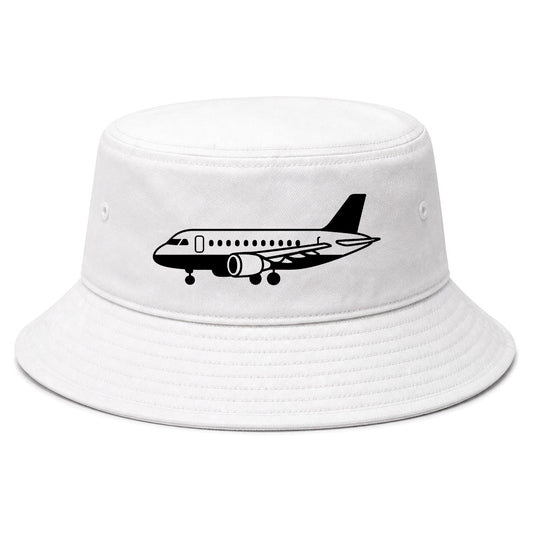 White Airplane Print Aviation Golf Bucket Hat