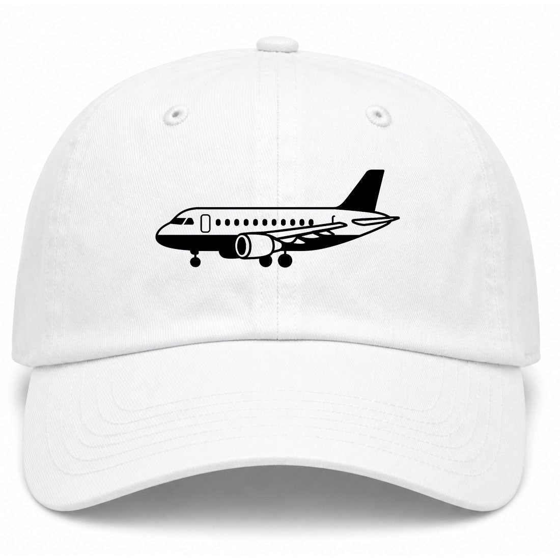 White Airplane Print Aviation Golf Dad Hat