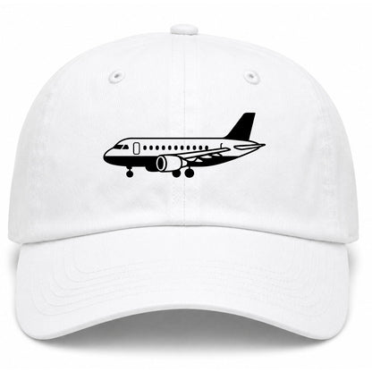 White Airplane Print Aviation Golf Dad Hat