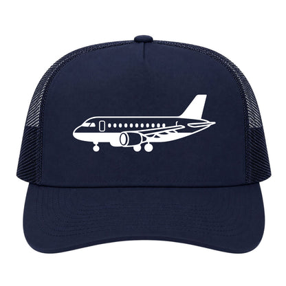 Navy Blue Airplane Print Aviation Golf Trucker Hat