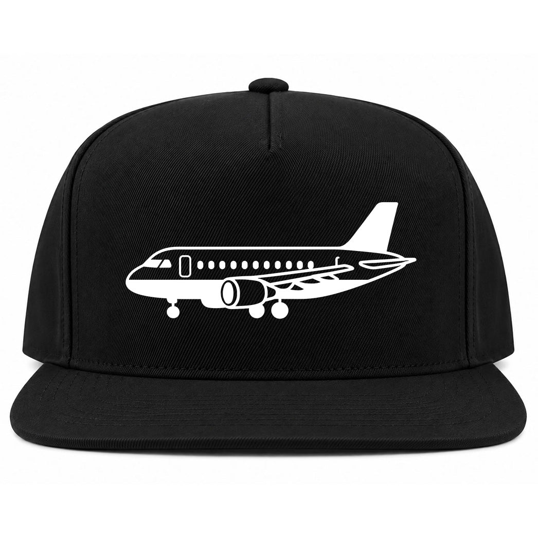 Black Airplane Print Aviation Golf Snapback Hat