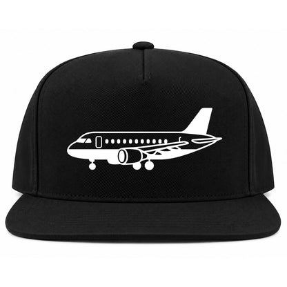 Black Airplane Print Aviation Golf Snapback Hat