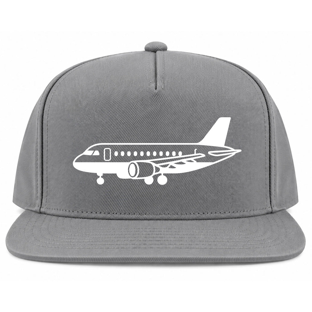Grey Airplane Print Aviation Golf Snapback Hat