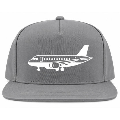 Grey Airplane Print Aviation Golf Snapback Hat