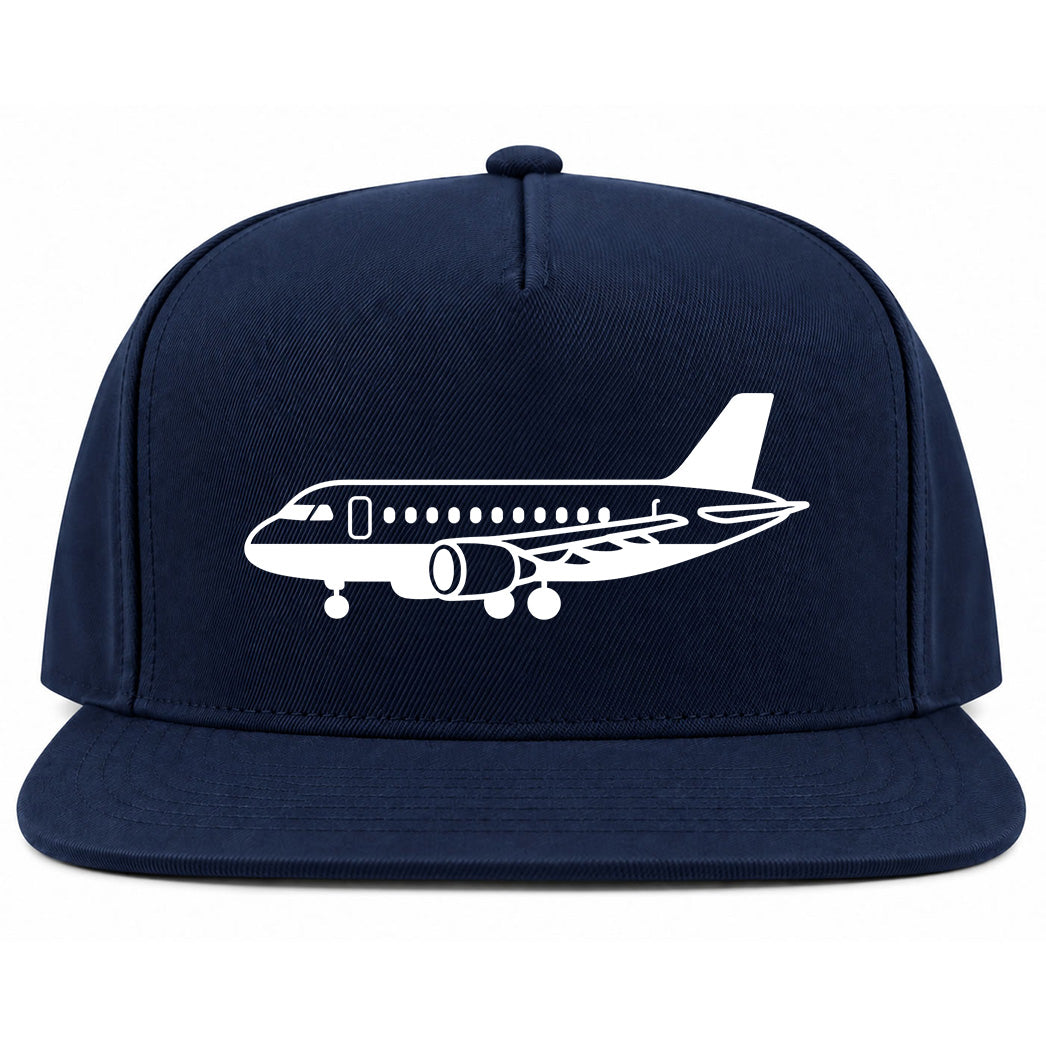 Navy Blue Airplane Print Aviation Golf Snapback Hat