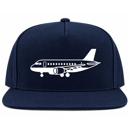 Navy Blue Airplane Print Aviation Golf Snapback Hat