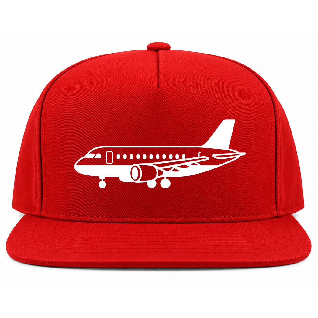 Red Airplane Print Aviation Golf Snapback Hat