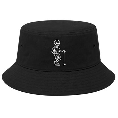 Black Alien Golfer Golf Bucket Hat