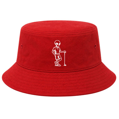 Red Alien Golfer Golf Bucket Hat