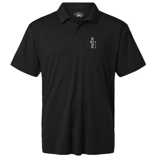 Black Alien Golfer Men's Golf Polo Shirt