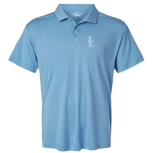 Carolina Blue Alien Golfer Men's Golf Polo Shirt