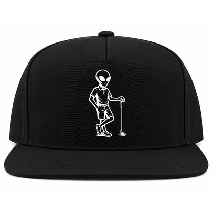 Black Alien Golfer Golf Snapback Hat
