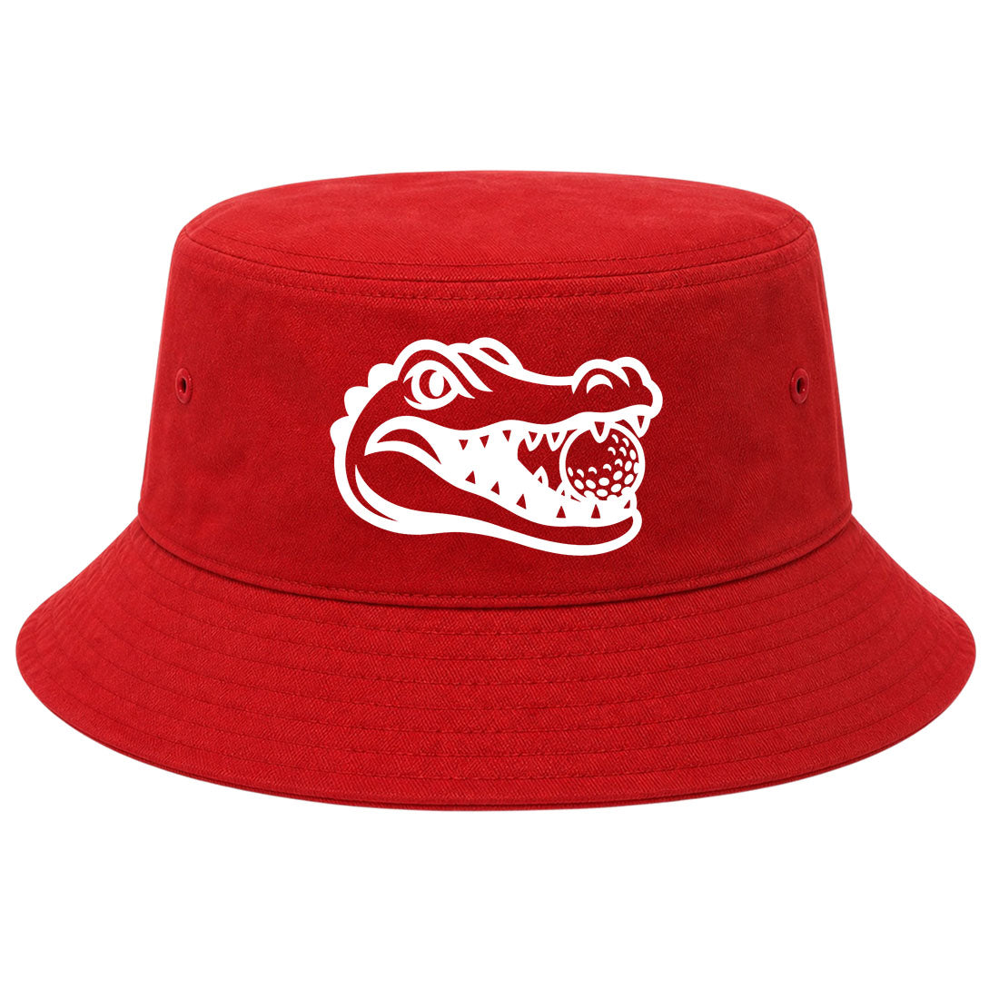 Red Alligator Eating Golf Ball Golf Bucket Hat