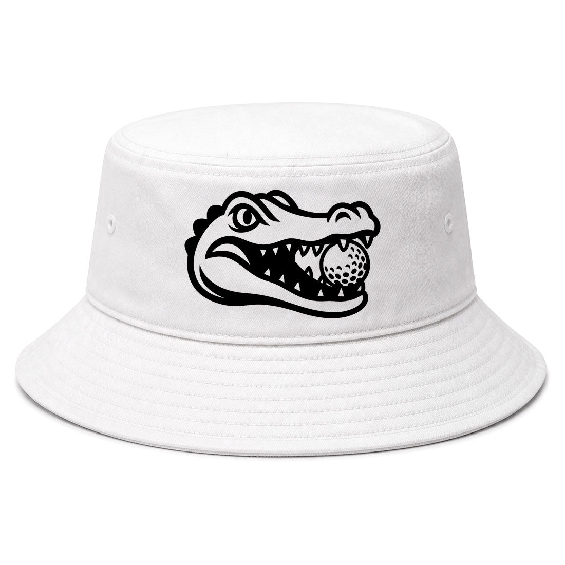 White Alligator Eating Golf Ball Golf Bucket Hat