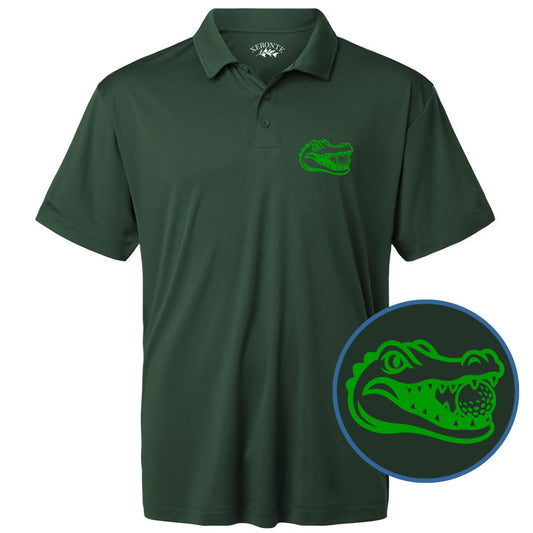 Green Alligator Eating Golf Ball Men’s Golf Polo Shirt