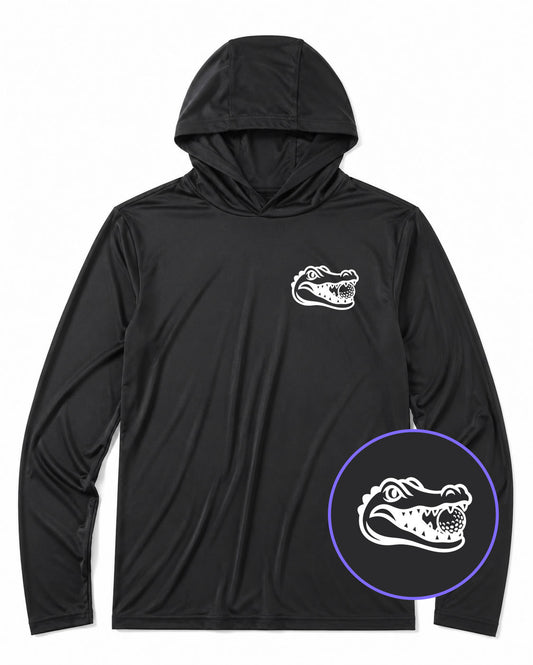 Black Alligator Eating Golf Ball Men's Lightweight Performance Golf Hoodie